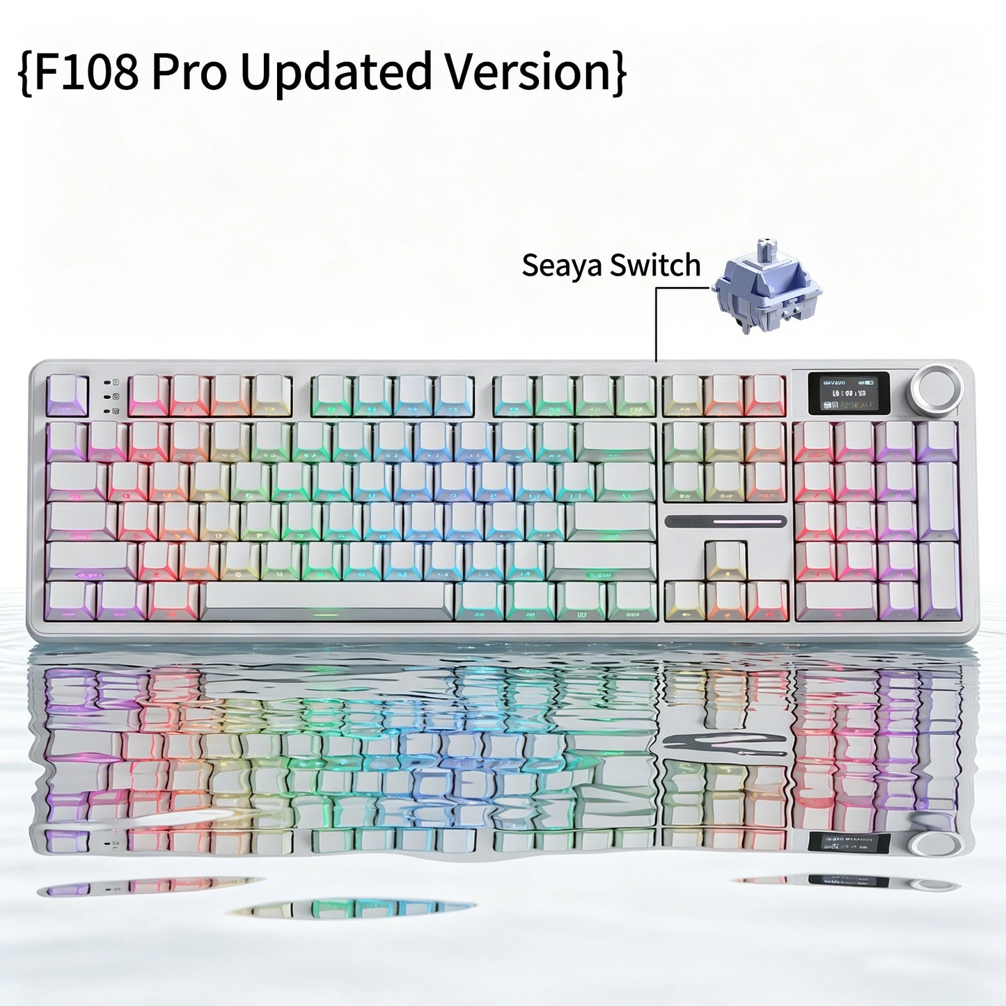 F108 PRO Mechanical Keyboard RGB Backlight Wireless Bluetooth Hifi
