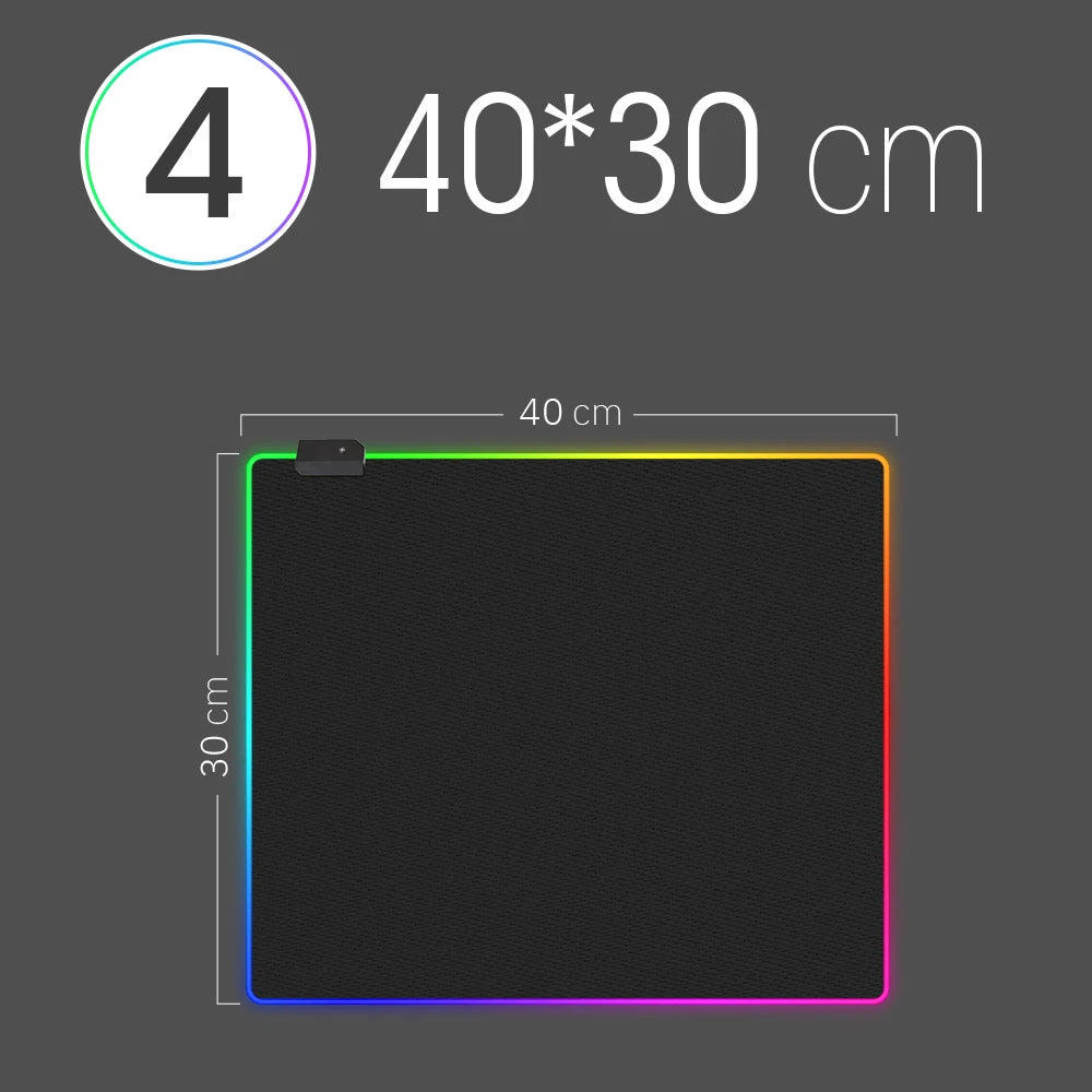 LED Light Mousepad RGB Keyboard Cover Desk-Mat Colorful Surface Mouse Pad Waterproof Multi-Size World Computer Gamer CS Dota