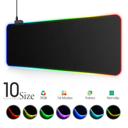 LED Light Mousepad RGB Keyboard Cover Desk-Mat Colorful Surface Mouse Pad Waterproof Multi-Size World Computer Gamer CS Dota
