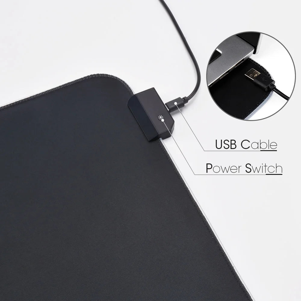 LED Light Mousepad RGB Keyboard Cover Desk-Mat Colorful Surface Mouse Pad Waterproof Multi-Size World Computer Gamer CS Dota