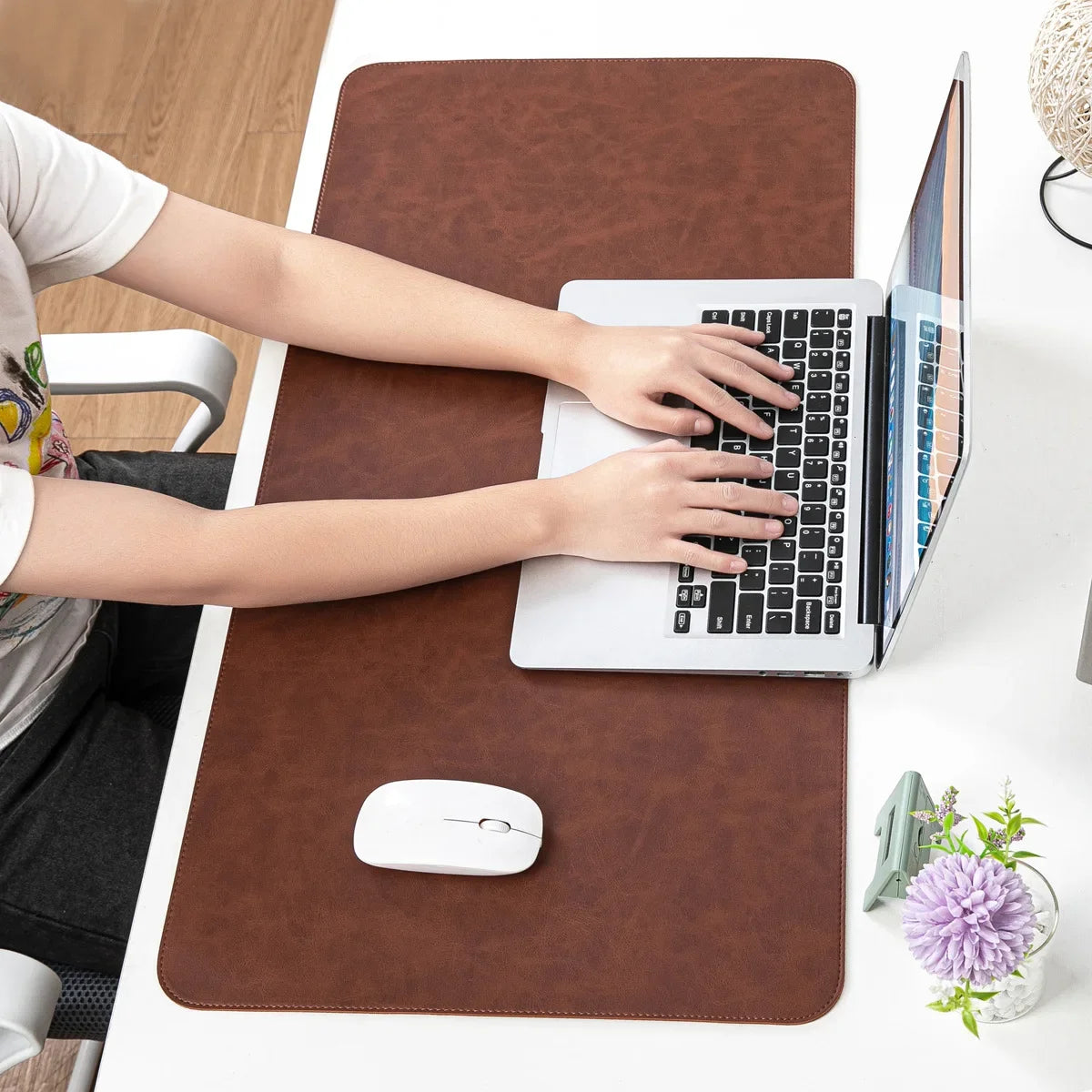 Desk Pad Waterproof PU Mouse Pad Desk Mat Protective Cover Large Mousepad Computer Laptop Non-Slip Easy to Clean Keyboard Mats