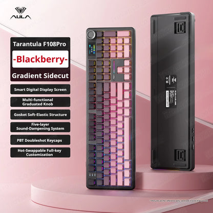 F108 PRO Mechanical Keyboard RGB Backlight Wireless Bluetooth Hifi