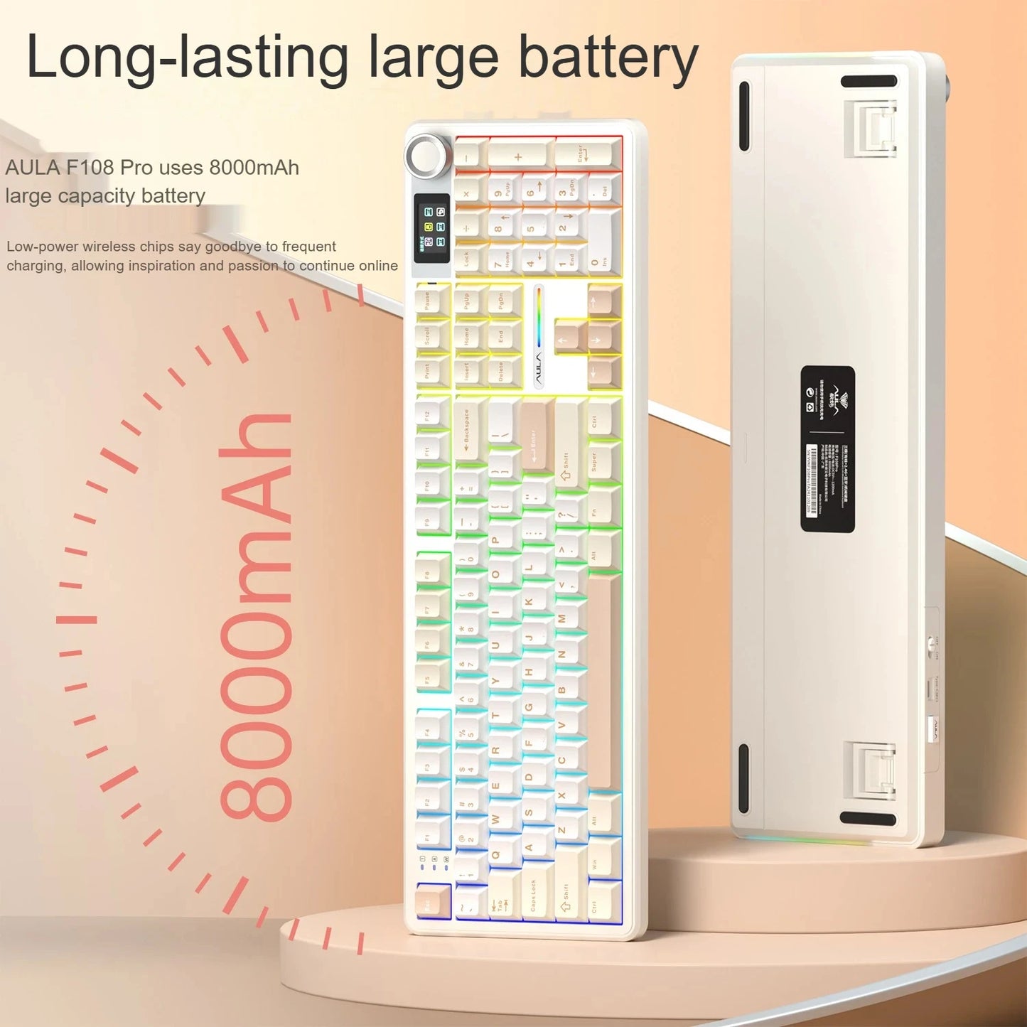 F108 PRO Mechanical Keyboard RGB Backlight Wireless Bluetooth Hifi