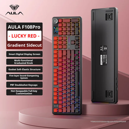 F108 PRO Mechanical Keyboard RGB Backlight Wireless Bluetooth Hifi
