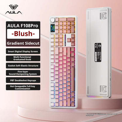 F108 PRO Mechanical Keyboard RGB Backlight Wireless Bluetooth Hifi