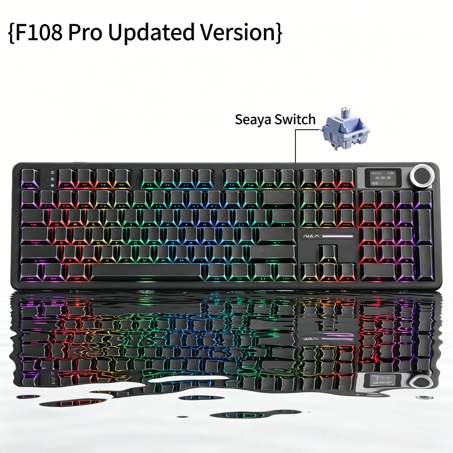 F108 PRO Mechanical Keyboard RGB Backlight Wireless Bluetooth Hifi