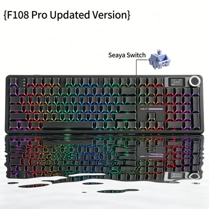 F108 PRO Mechanical Keyboard RGB Backlight Wireless Bluetooth Hifi