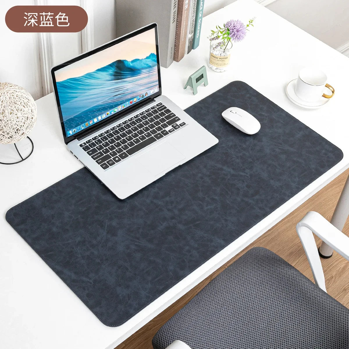 Desk Pad Waterproof PU Mouse Pad Desk Mat Protective Cover Large Mousepad Computer Laptop Non-Slip Easy to Clean Keyboard Mats