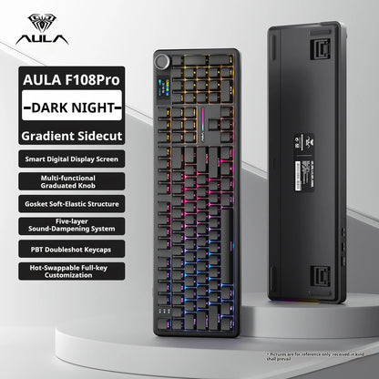 F108 PRO Mechanical Keyboard RGB Backlight Wireless Bluetooth Hifi