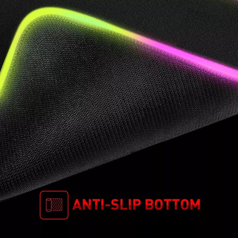 White and Black LED Mousepad RGB Gaming Mouse Pad Game Accessorie Backlit Desk Mat Computer Keyboard Mice Mat XXL Large Mausepad